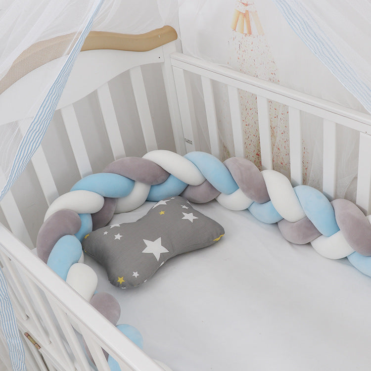 Baby Bumper Bed Braid Knot Pillow Cushion Bumper for Infant cuna Bebe lit Crib Protector Cot Bumper Room Decor - Fabs things