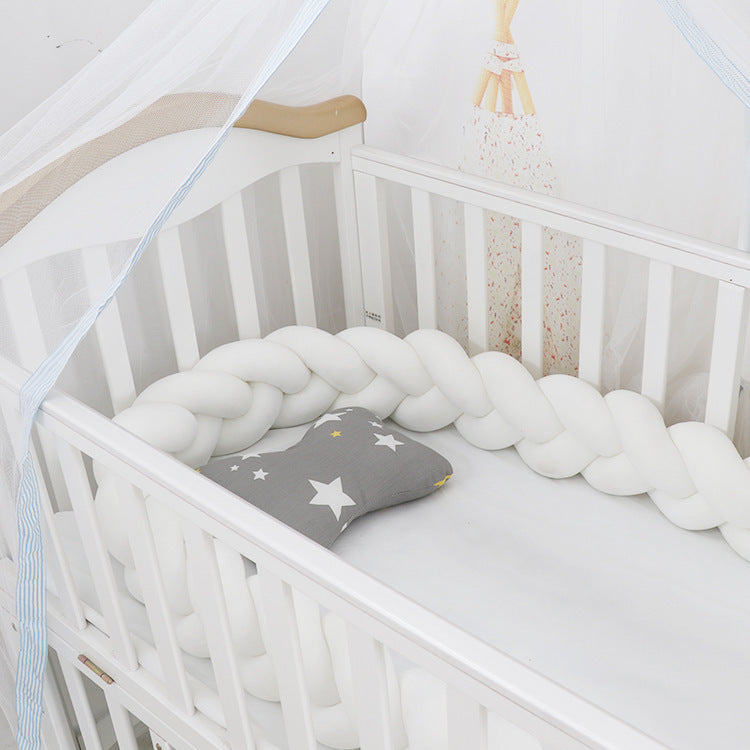 Baby Bumper Bed Braid Knot Pillow Cushion Bumper for Infant cuna Bebe lit Crib Protector Cot Bumper Room Decor - Fabs things