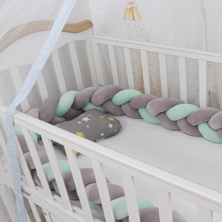 Baby Bumper Bed Braid Knot Pillow Cushion Bumper for Infant cuna Bebe lit Crib Protector Cot Bumper Room Decor - Fabs things