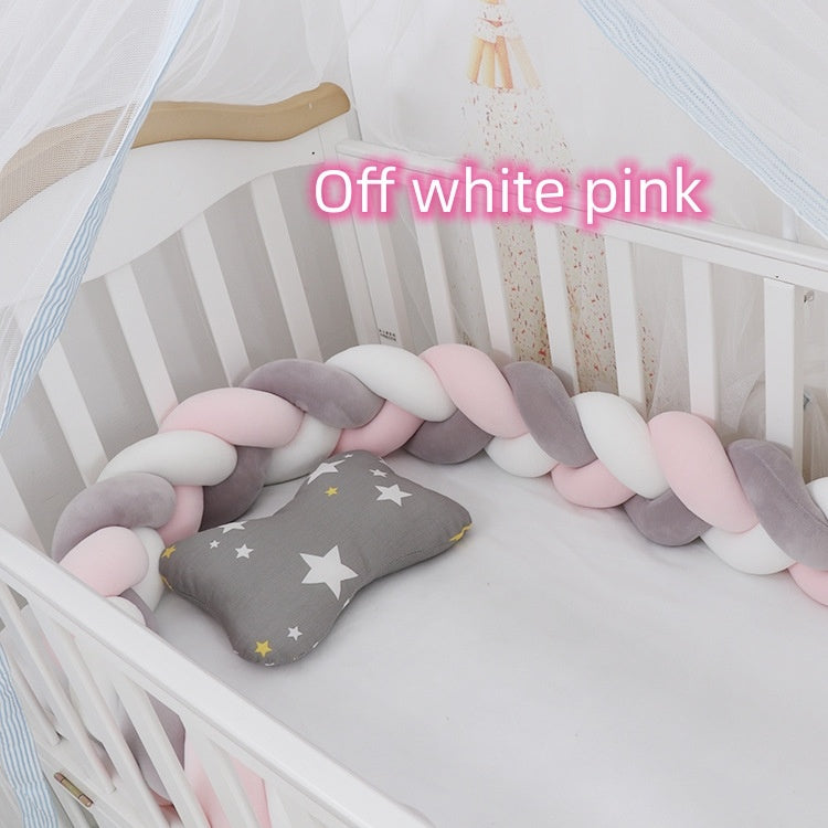 Baby Bumper Bed Braid Knot Pillow Cushion Bumper for Infant cuna Bebe lit Crib Protector Cot Bumper Room Decor - Fabs things