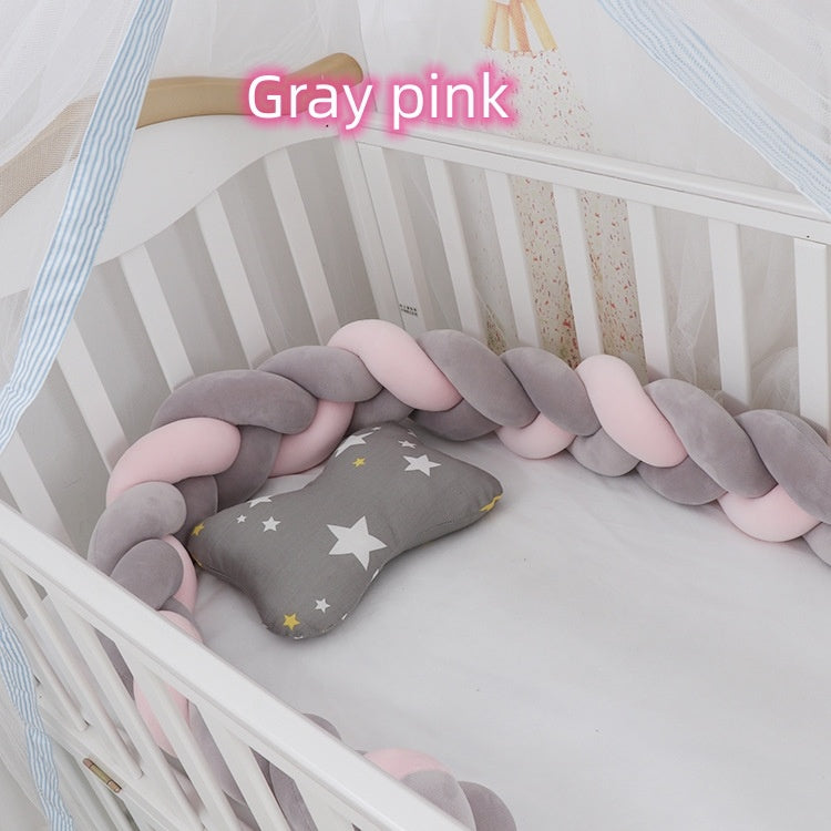 Baby Bumper Bed Braid Knot Pillow Cushion Bumper for Infant cuna Bebe lit Crib Protector Cot Bumper Room Decor - Fabs things