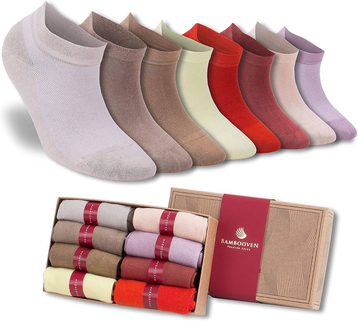 Women’s Bamboo Ankle Socks 8-Pack – Mixed Colors Soft Thin Low-Cut Socks - Fabs things