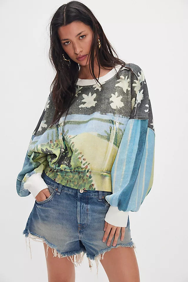 Autumn Winter Women Clothing Printing Loose Casual Top All Matching Hoodie Women - Fabs things