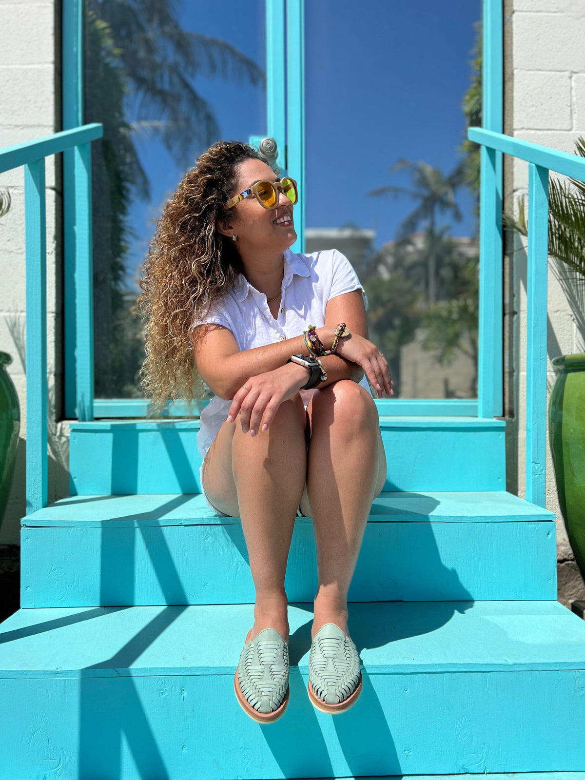 Marbella Huarache Slip-On Teal - Fabs things