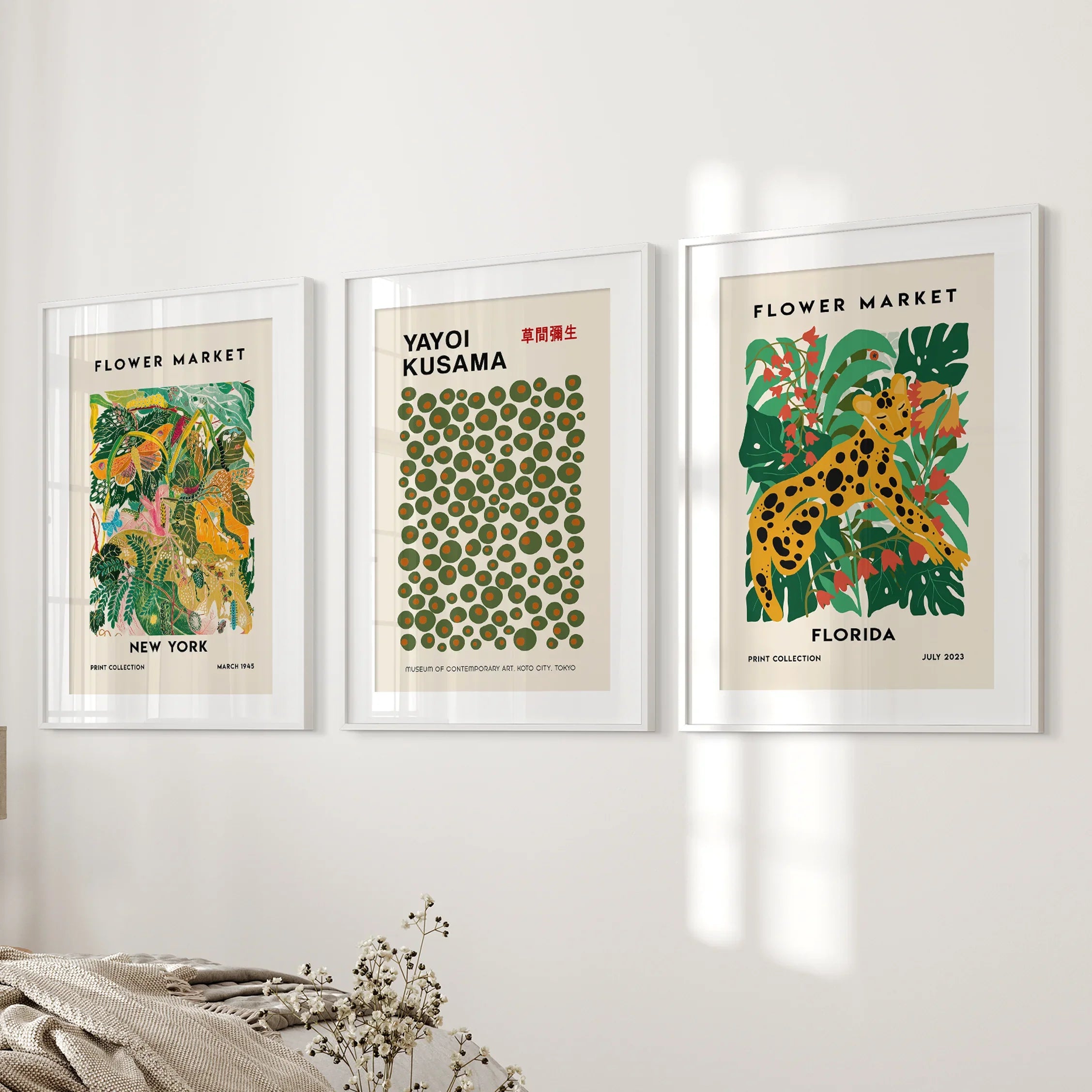 Flower Market, Kusama Art Prints. Modern Tropical Wall Decor