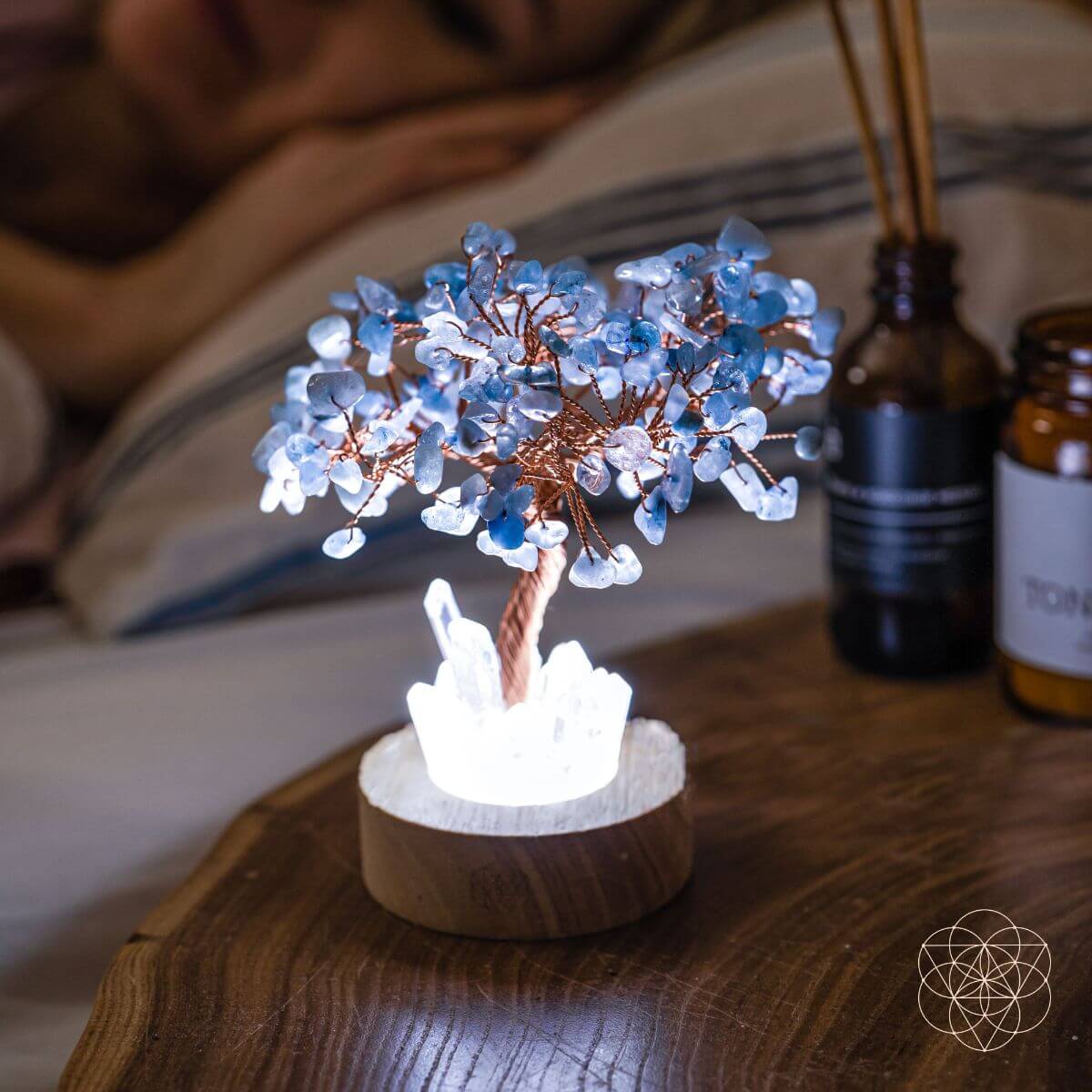 Guardian Angel Lamp of Protection - Aquamarine Tree - Fabs things
