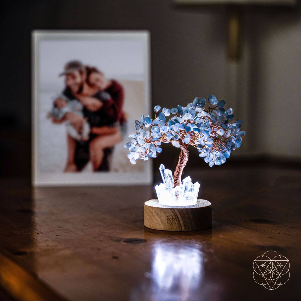 Guardian Angel Lamp of Protection - Aquamarine Tree - Fabs things