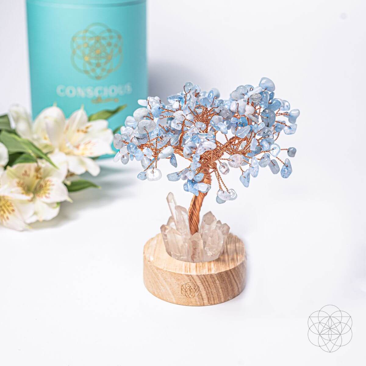 Guardian Angel Lamp of Protection - Aquamarine Tree - Fabs things