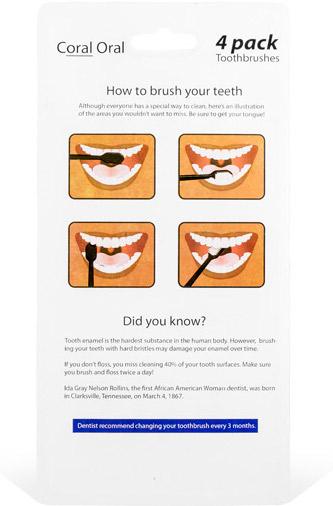 4-Pack Toothbrushes - Fabs things