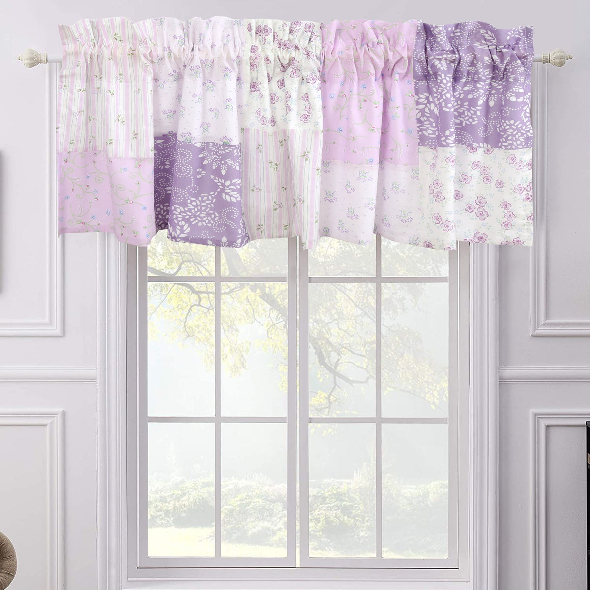Love of Lilac Lavender Floral Real Patchwork Purple Scalloped Cotton 3-Piece Reversible Quilt Bedding Set - Fabs things