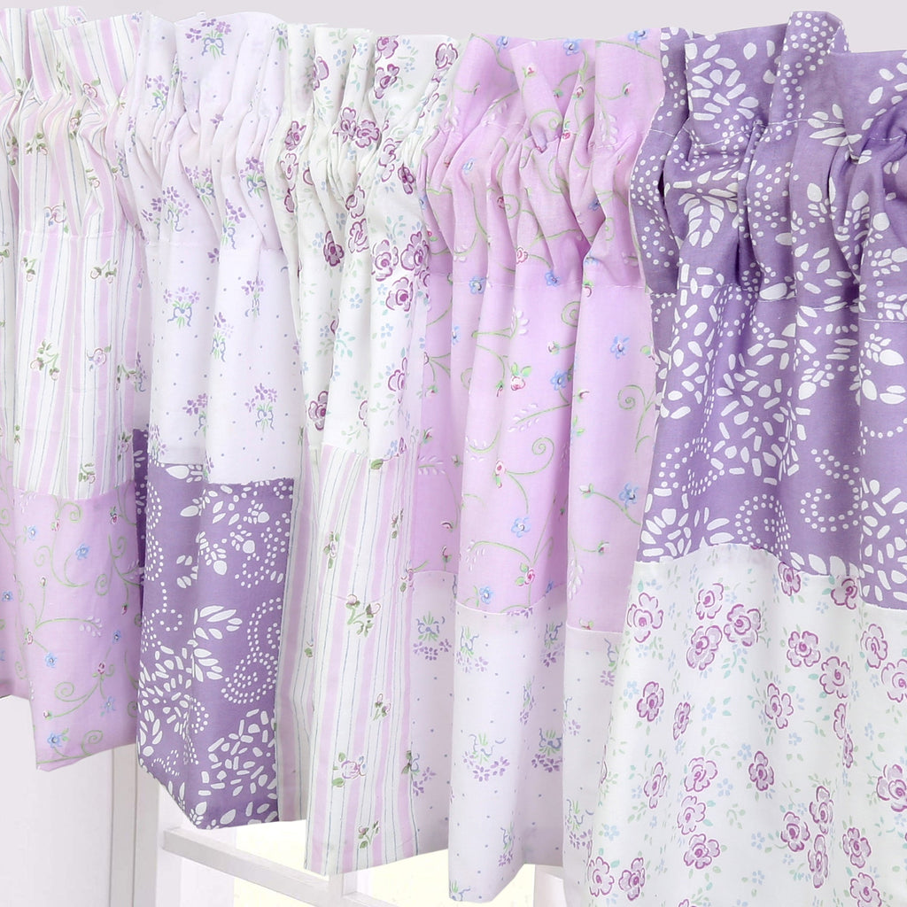 Love of Lilac Lavender Floral Real Patchwork Purple Scalloped Cotton 3-Piece Reversible Quilt Bedding Set - Fabs things