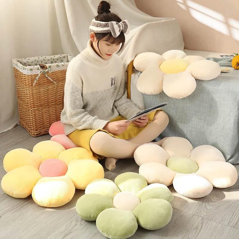 35/45cm Stuffed Six Petal Flower Cushion Sunflower Pillow - Fabs things