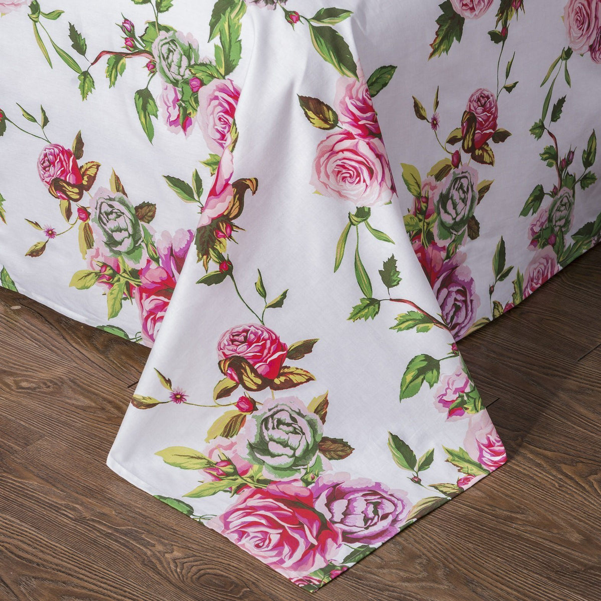 DaDa Bedding Pink Romantic Roses Floral Sheet Set - Fabs things
