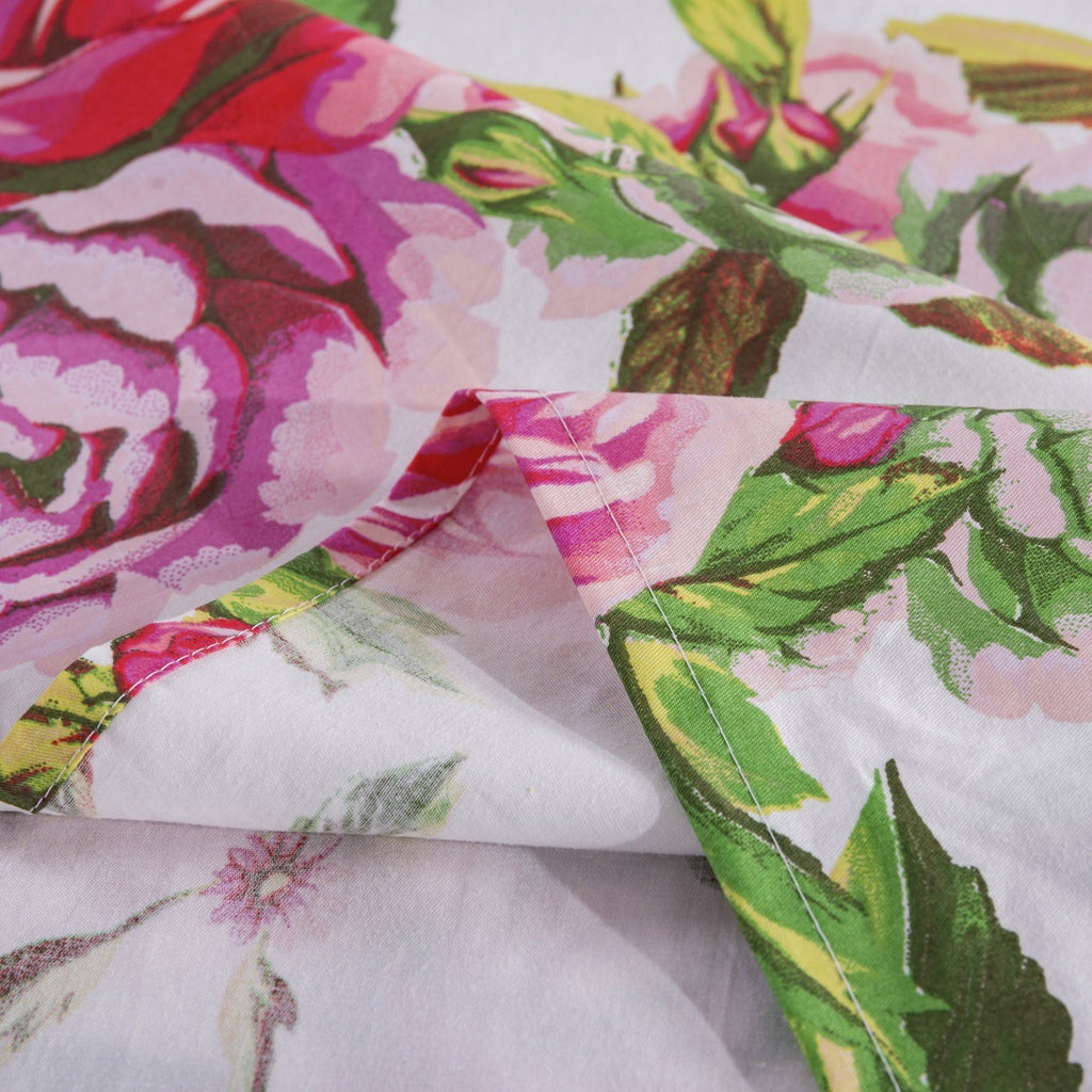 DaDa Bedding Pink Romantic Roses Floral Sheet Set - Fabs things