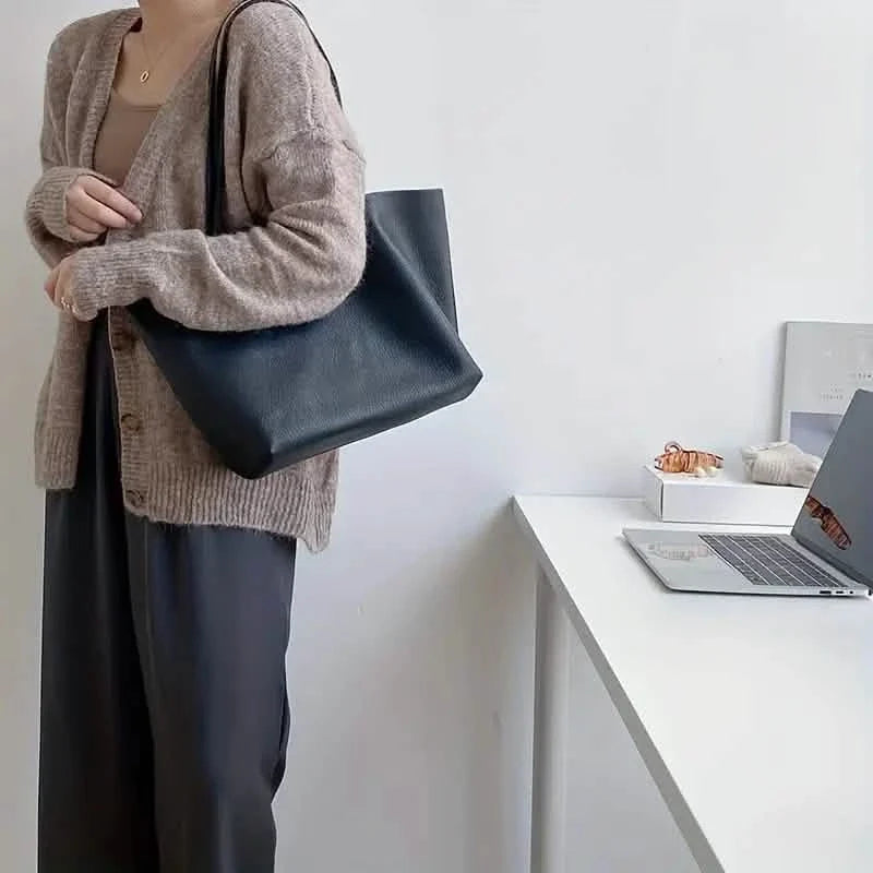 Women's Large Totes PU Leather Shoulder Bag Soft Purse Hobo Handbag Casual Top Handle Bag For Travel Work - Fabs things