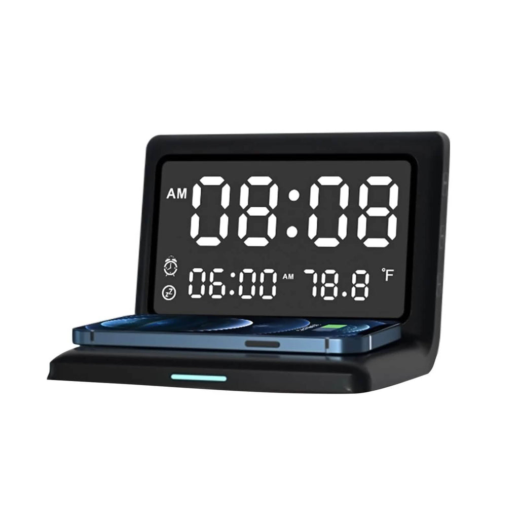 Digital Mirror Clock Wireless Charging Alarm Clock - Fabs things