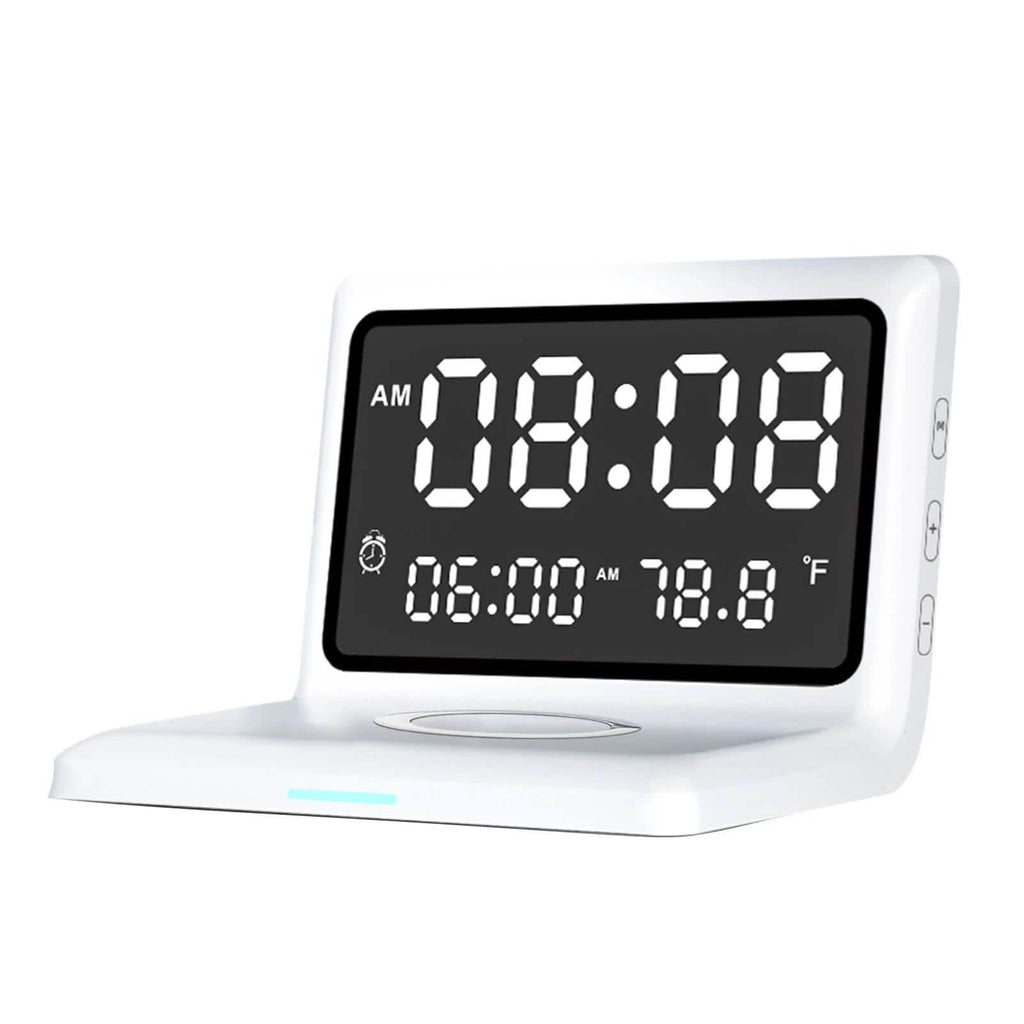 Digital Mirror Clock Wireless Charging Alarm Clock - Fabs things