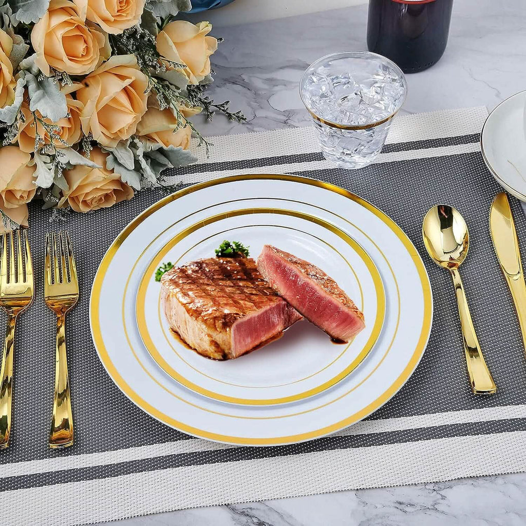 175-Pieces: Disposable Gold Dinnerware Set - Fabs things