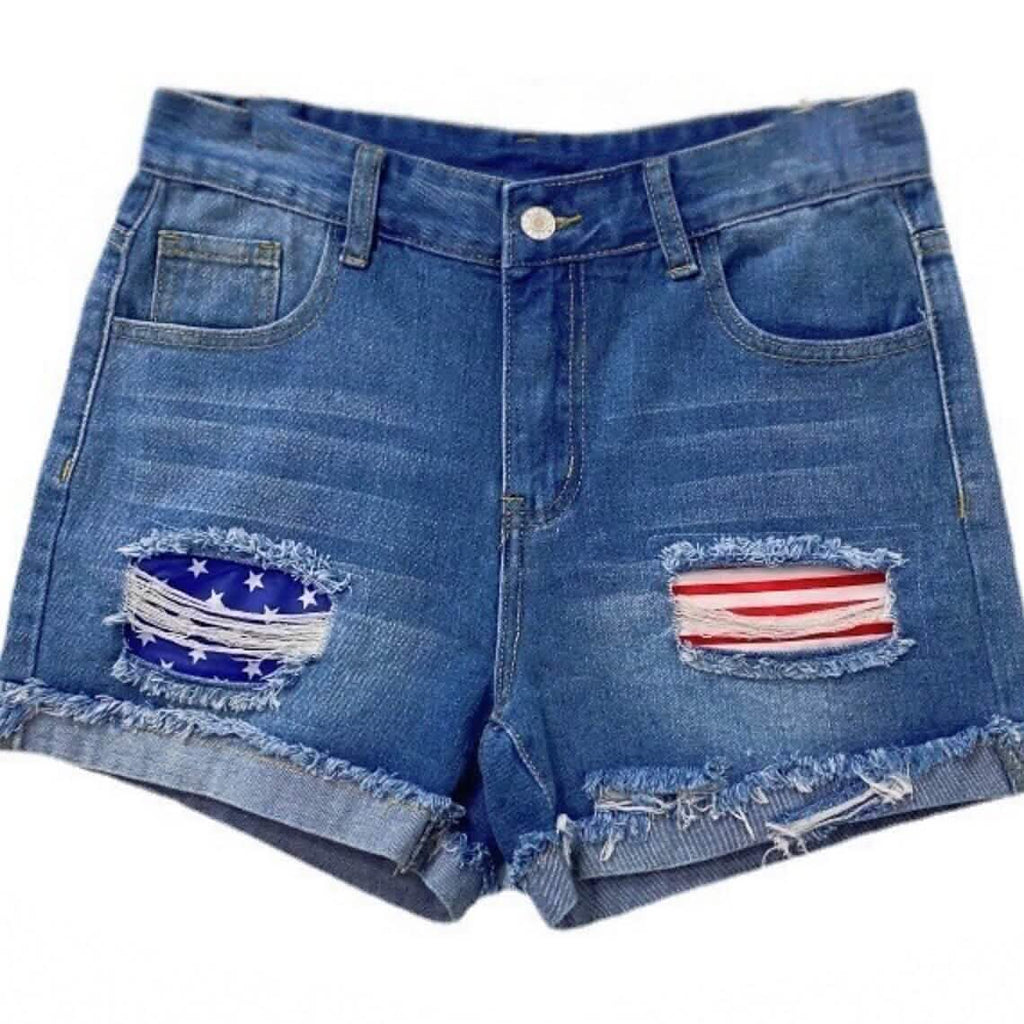 Women's Jeans Shorts Independence Day Denim - Fabs things