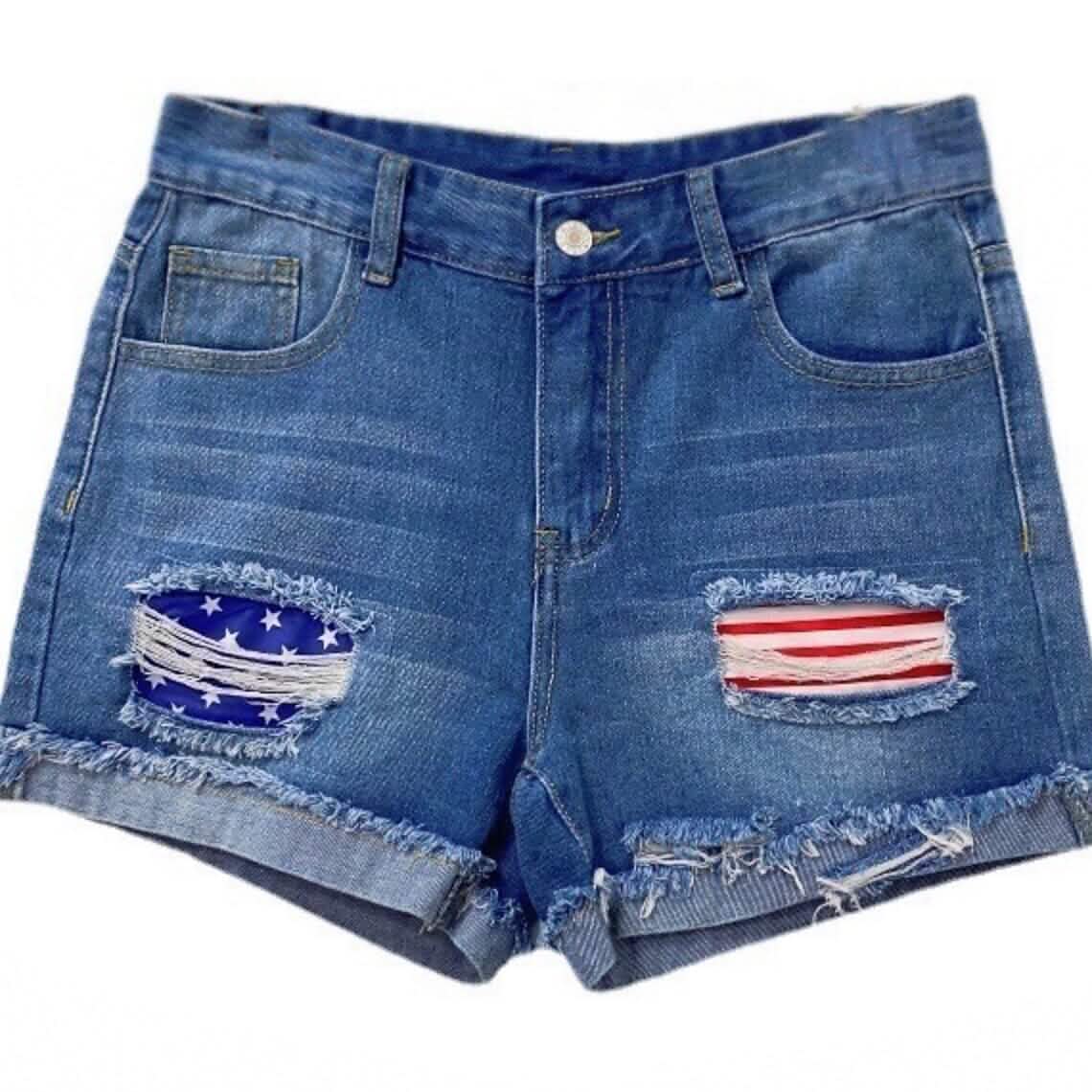 Women's Jeans Shorts Independence Day Denim - Fabs things