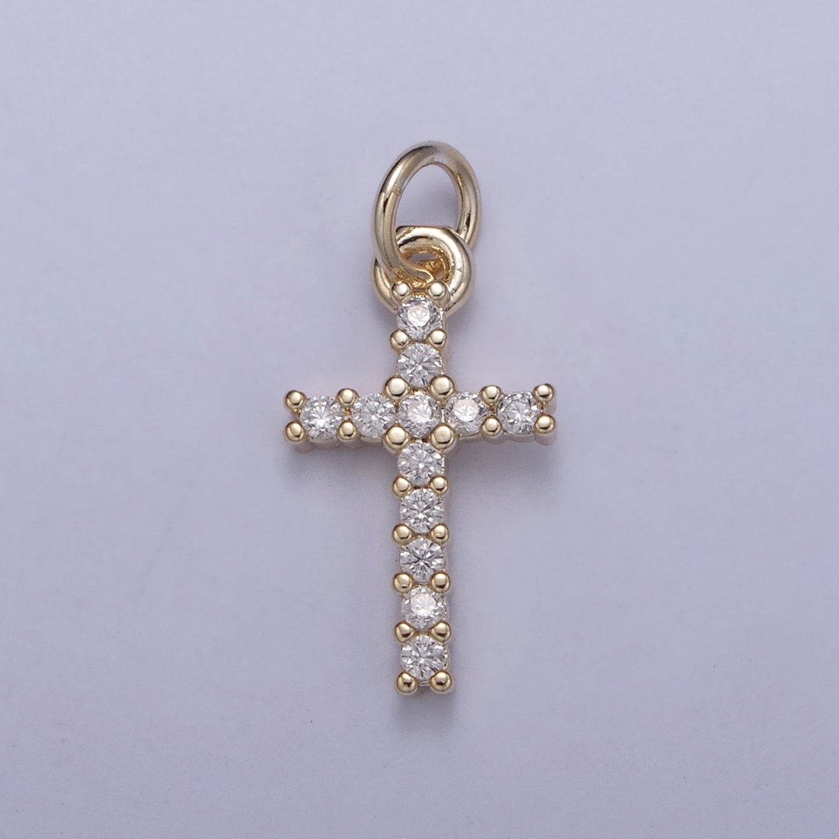 Dainty Cross Charms, Micro Pave Mini Cross, Religious Jewelry,14K Gold Filled Cross Charm Add on Pendant N-409