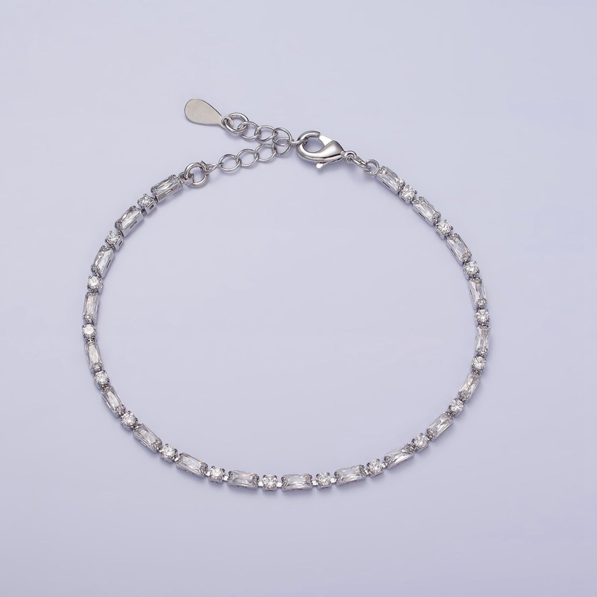Dainty Gold Filled Tennis Bracelet Emerald Green Mix Baguette Round Clear Pink Green Cubic Zirconia Link Tennis Bracelet Minimalist Jewelry | WA-1824 - WA-1829 Clearance Pricing - Fabs things