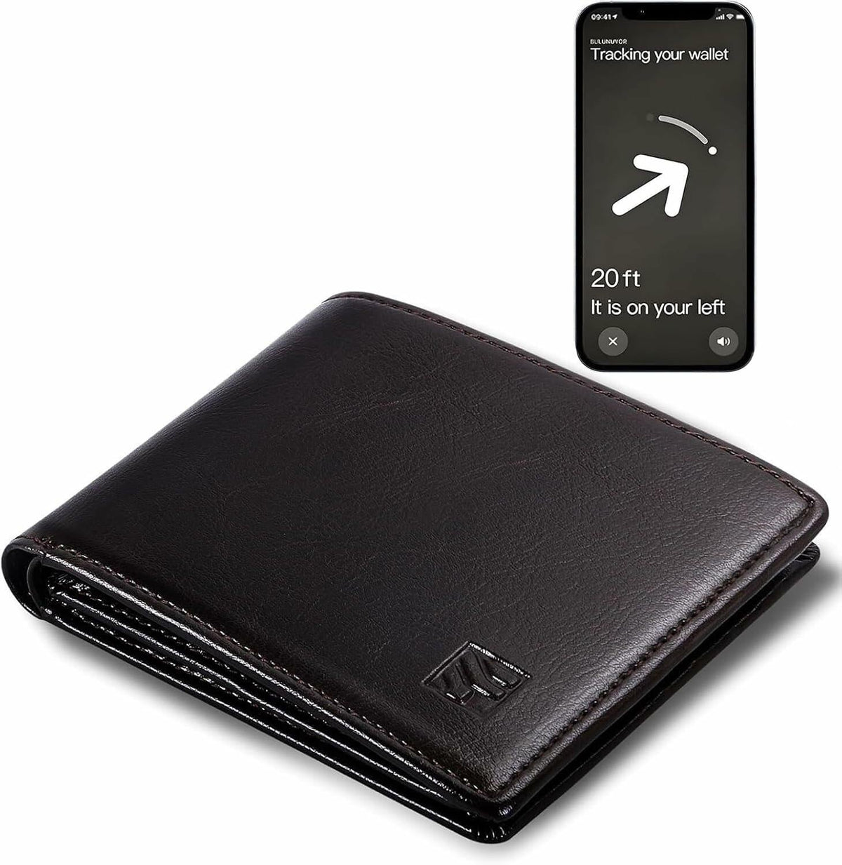 FLETUTE Full-Grain Leather Slim Airtag Wallet Mens Luxury Blue - Fabs things