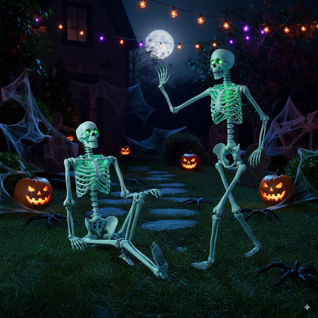 5.5 FT Halloween Skeleton Life-Size Posable for Indoor Outdoor Decoration - Fabs things