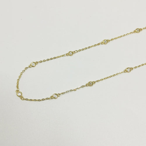 24K Gold Filled Micro Pave CZ Charm Chain Sold by Yard, Round CZ Chain, Chain for Jewelry Making Necklace Bracelet | ROLL-395 - Fabs things