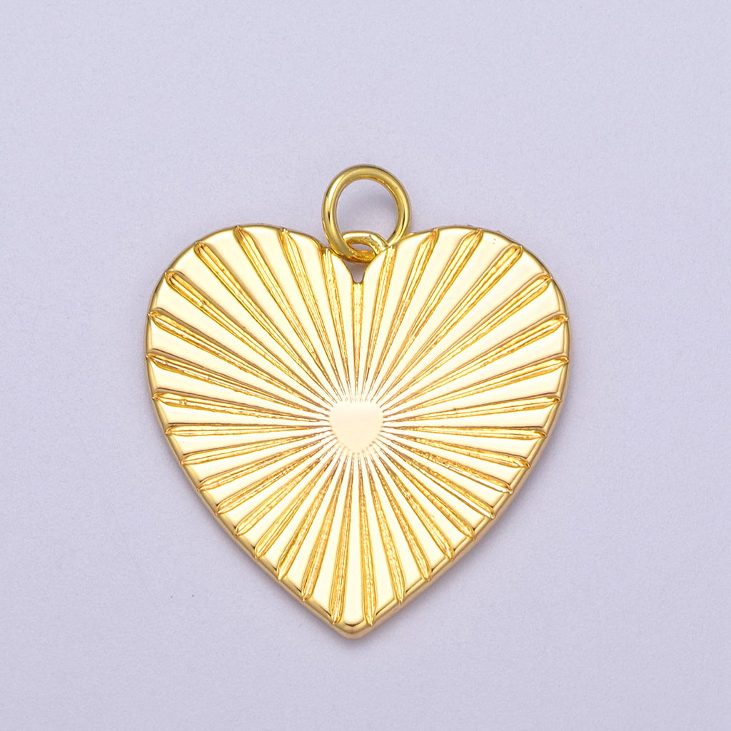 Dainty Sunburst Heart Charm, 16K Gold Filled Sunburst Heart Pendant, Women Sunburst Heart Pendant Jewelry N-271 AC-697 - Fabs things