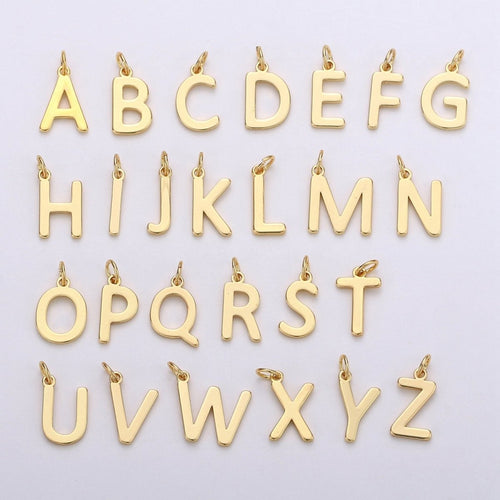 14k Gold Filled Personalized Initial Charm Initial Pendant, Letter Charm, Minimalist Alphabet Letter Charm, Monogram Charm Add On Charm A-113 to A-125 - Fabs things