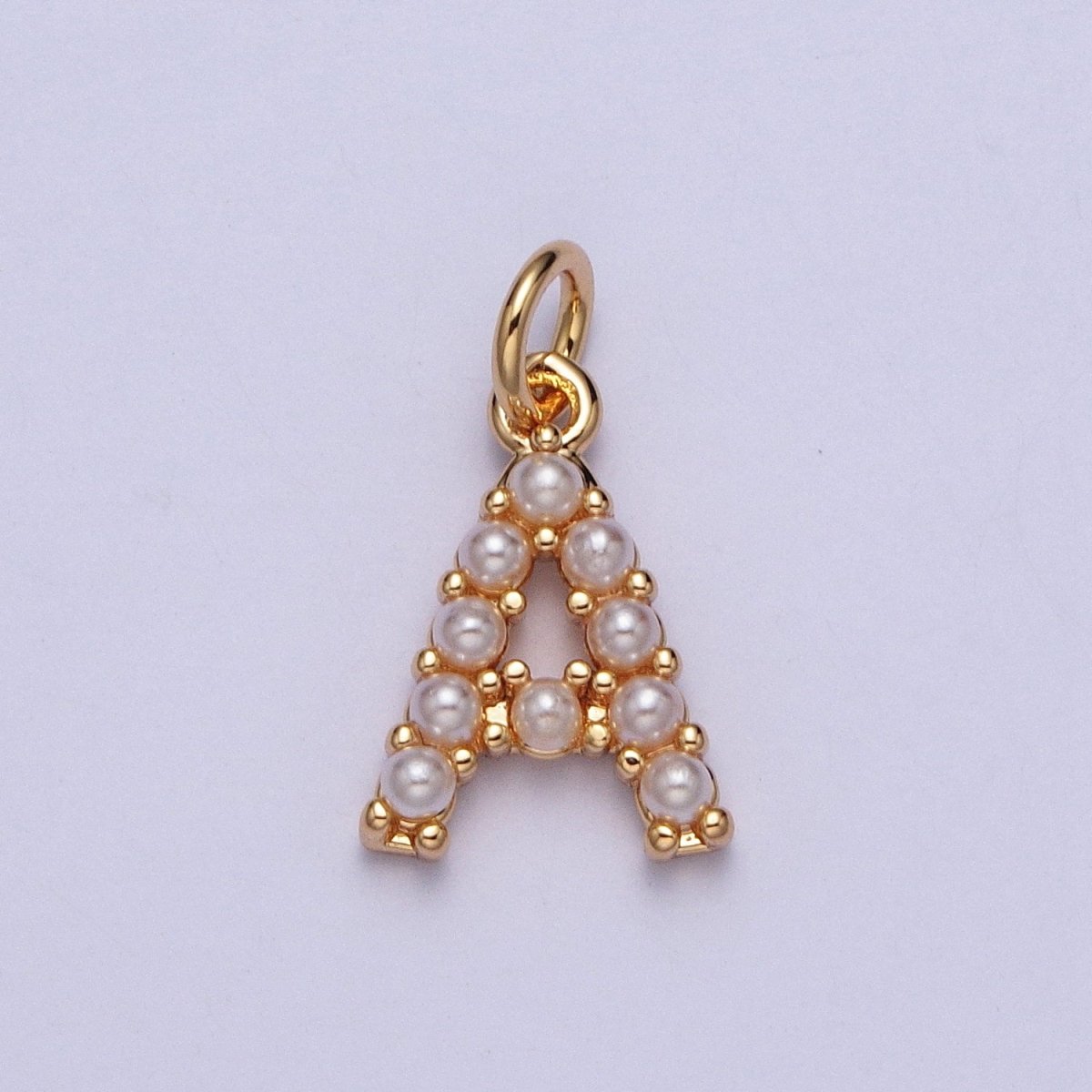 Mini Alphabet Pearl Charm Tiny Pearl Initial Charm 16K Gold Filled Charm for Personalized Jewelry | A-313-A-325 - Fabs things