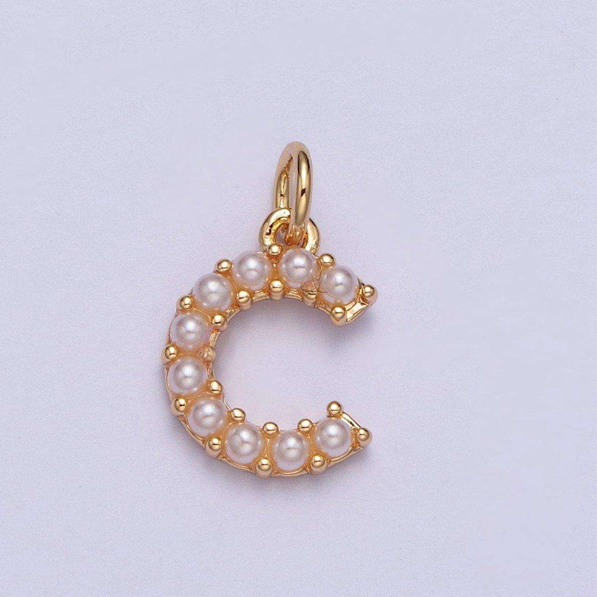 Mini Alphabet Pearl Charm Tiny Pearl Initial Charm 16K Gold Filled Charm for Personalized Jewelry | A-313-A-325 - Fabs things