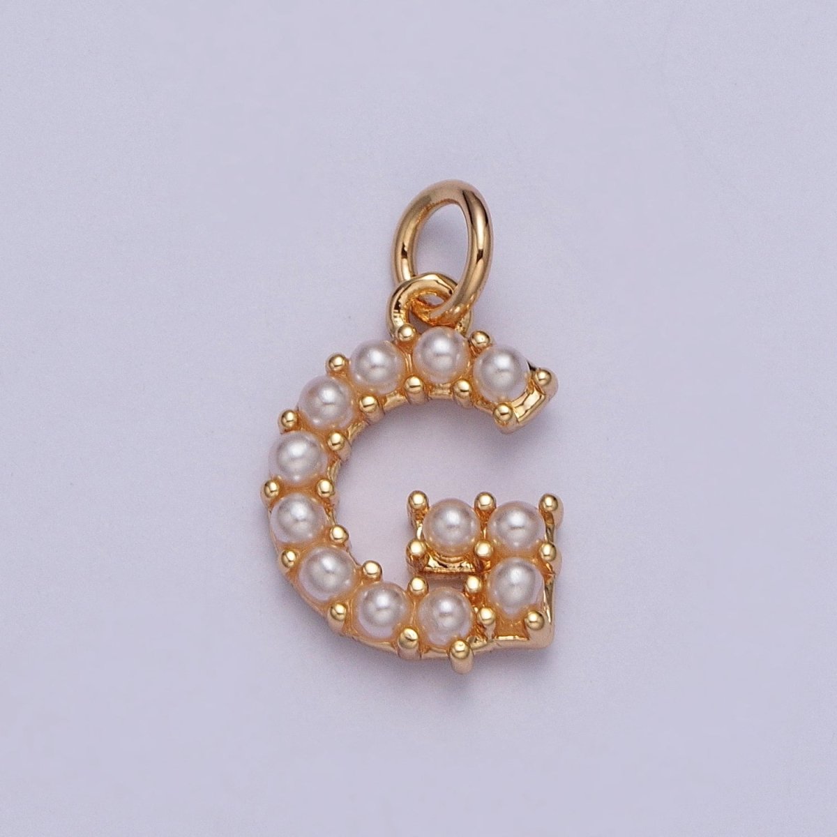 Mini Alphabet Pearl Charm Tiny Pearl Initial Charm 16K Gold Filled Charm for Personalized Jewelry | A-313-A-325 - Fabs things