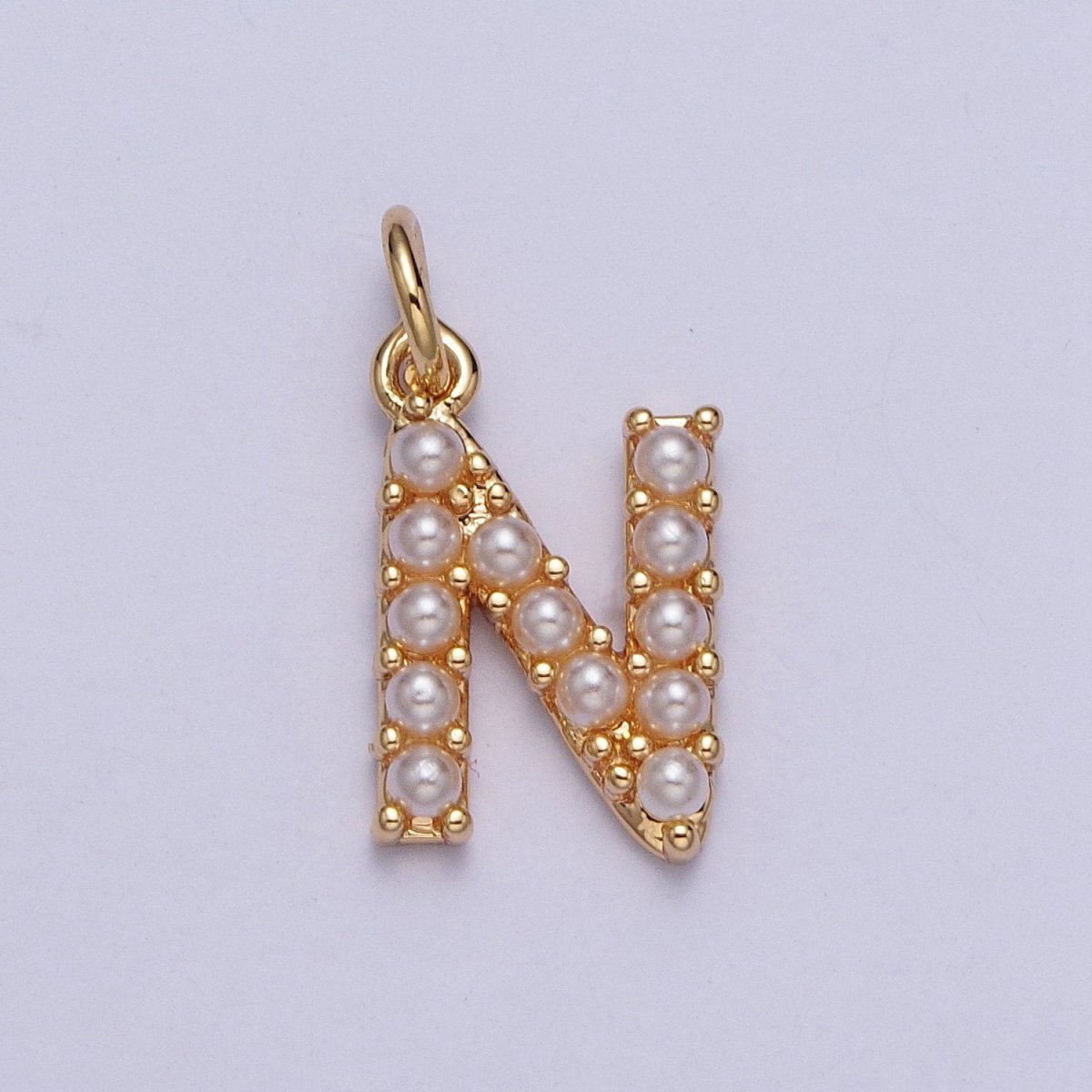 Mini Alphabet Pearl Charm Tiny Pearl Initial Charm 16K Gold Filled Charm for Personalized Jewelry | A-313-A-325 - Fabs things