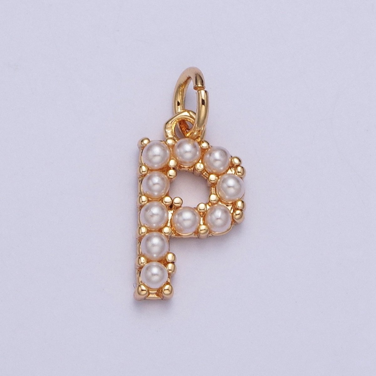 Mini Alphabet Pearl Charm Tiny Pearl Initial Charm 16K Gold Filled Charm for Personalized Jewelry | A-313-A-325 - Fabs things
