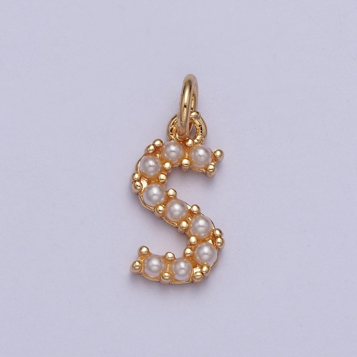 Mini Alphabet Pearl Charm Tiny Pearl Initial Charm 16K Gold Filled Charm for Personalized Jewelry | A-313-A-325 - Fabs things