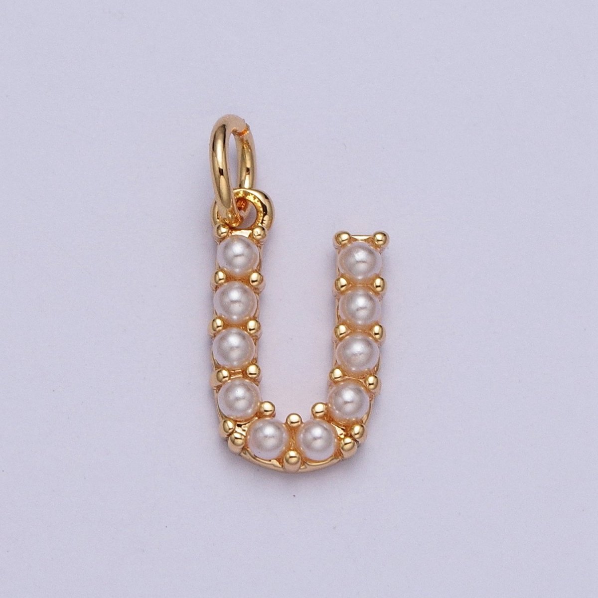 Mini Alphabet Pearl Charm Tiny Pearl Initial Charm 16K Gold Filled Charm for Personalized Jewelry | A-313-A-325 - Fabs things
