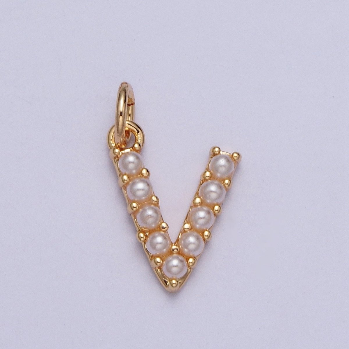 Mini Alphabet Pearl Charm Tiny Pearl Initial Charm 16K Gold Filled Charm for Personalized Jewelry | A-313-A-325 - Fabs things