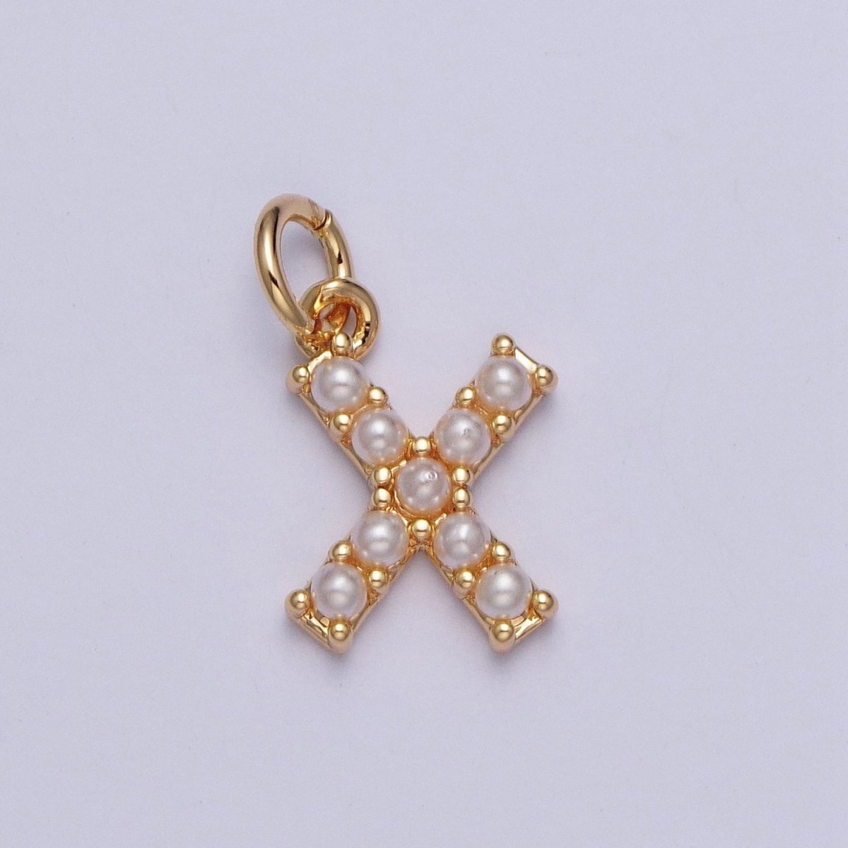 Mini Alphabet Pearl Charm Tiny Pearl Initial Charm 16K Gold Filled Charm for Personalized Jewelry | A-313-A-325 - Fabs things