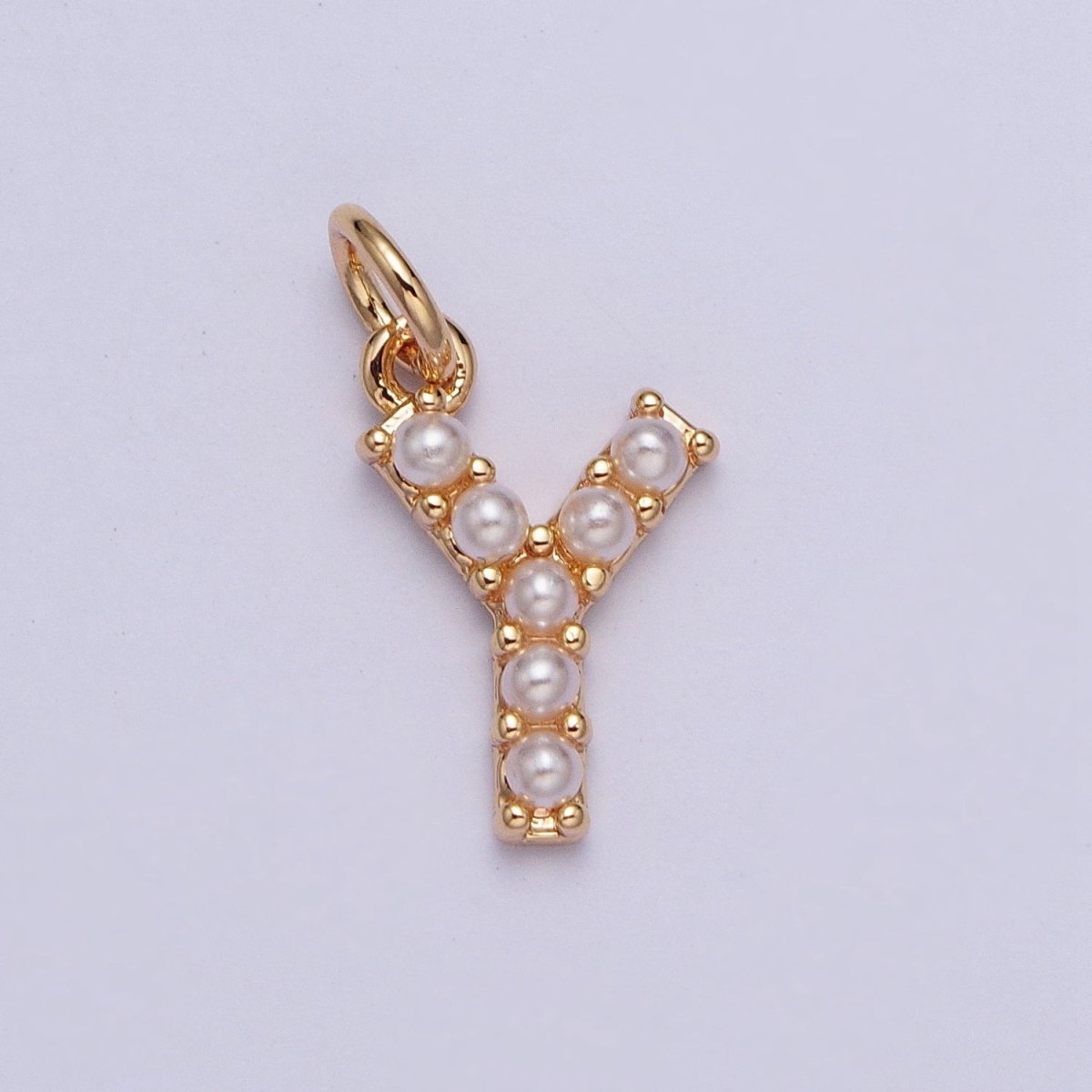 Mini Alphabet Pearl Charm Tiny Pearl Initial Charm 16K Gold Filled Charm for Personalized Jewelry | A-313-A-325 - Fabs things