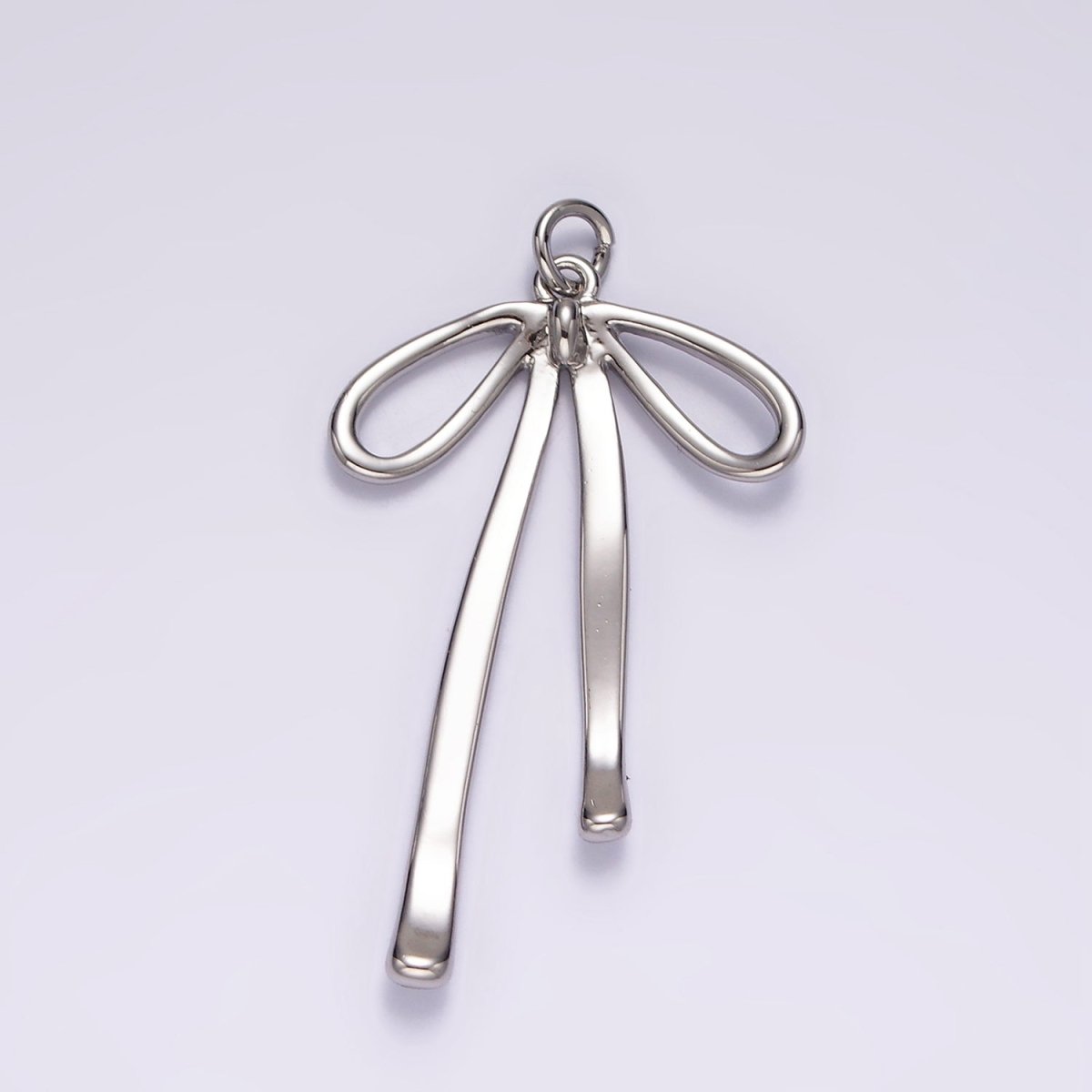14K Gold Filled 30mm Ribbon Bow Minimalist Charm in Gold & Silver | AG494 - Fabs things