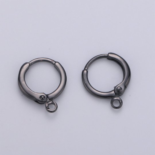 Simple Round 10mm One Touch Earring jewelry Making, Earring supplies 24K Gold Filled huggie hoop earring K-338 K-339 L-087 L-088 - Fabs things