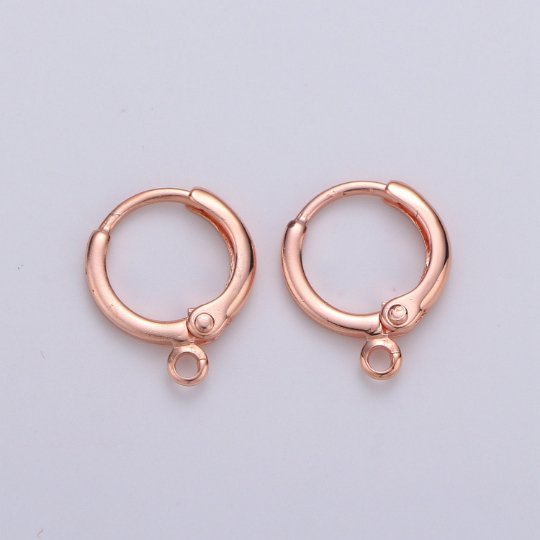 Simple Round 10mm One Touch Earring jewelry Making, Earring supplies 24K Gold Filled huggie hoop earring K-338 K-339 L-087 L-088 - Fabs things