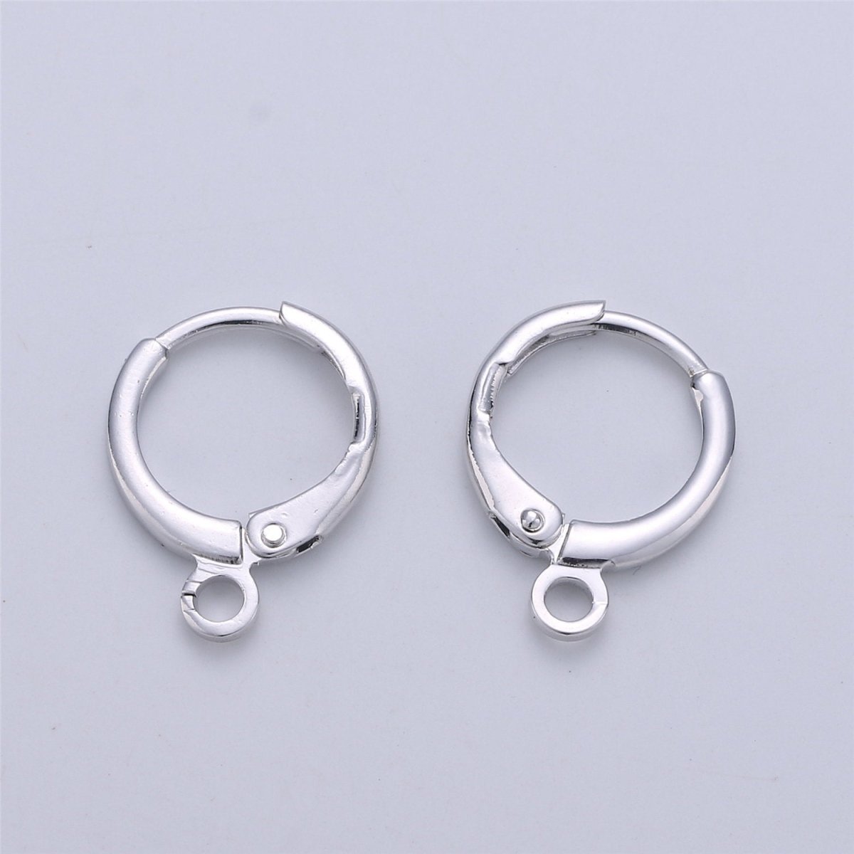 Simple Round 10mm One Touch Earring jewelry Making, Earring supplies 24K Gold Filled huggie hoop earring K-338 K-339 L-087 L-088 - Fabs things