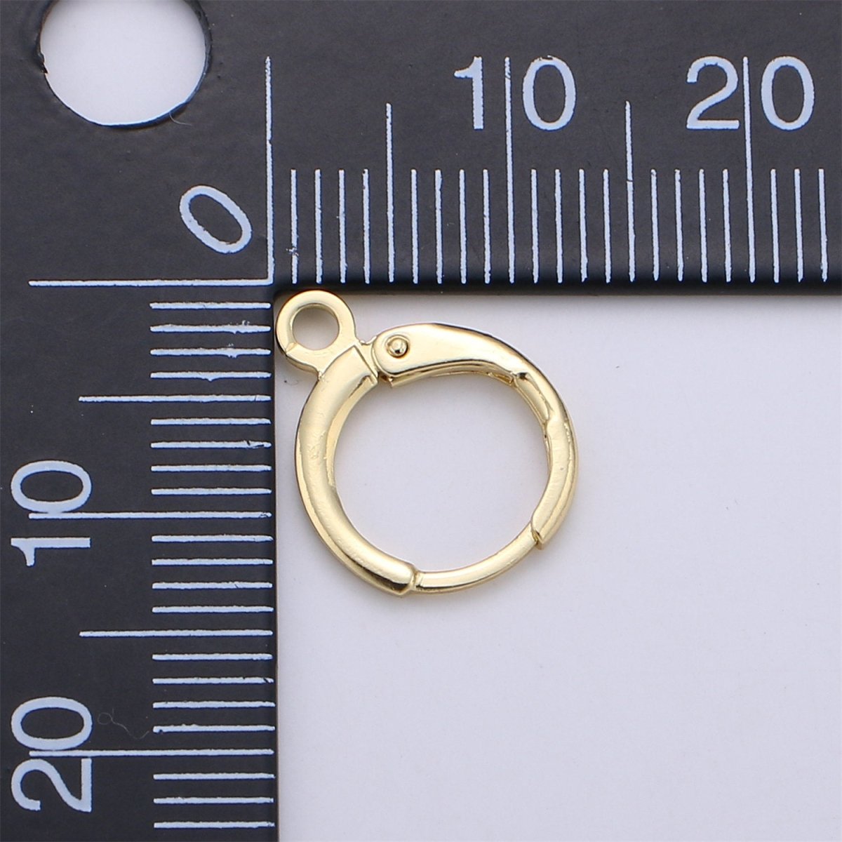 Simple Round 10mm One Touch Earring jewelry Making, Earring supplies 24K Gold Filled huggie hoop earring K-338 K-339 L-087 L-088 - Fabs things