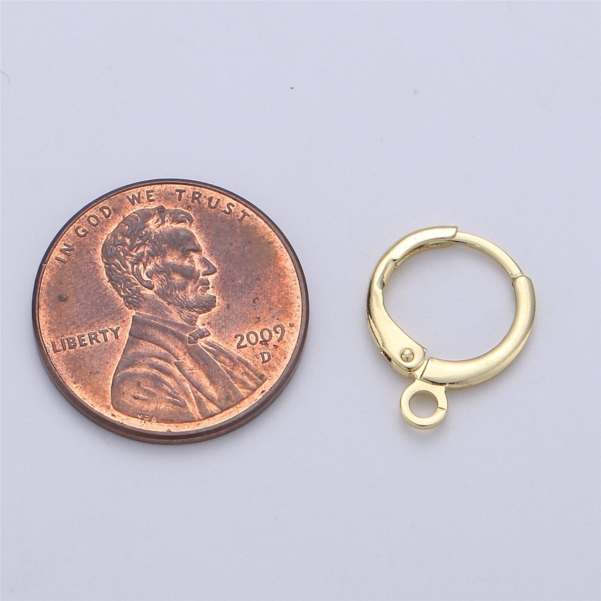 Simple Round 10mm One Touch Earring jewelry Making, Earring supplies 24K Gold Filled huggie hoop earring K-338 K-339 L-087 L-088 - Fabs things