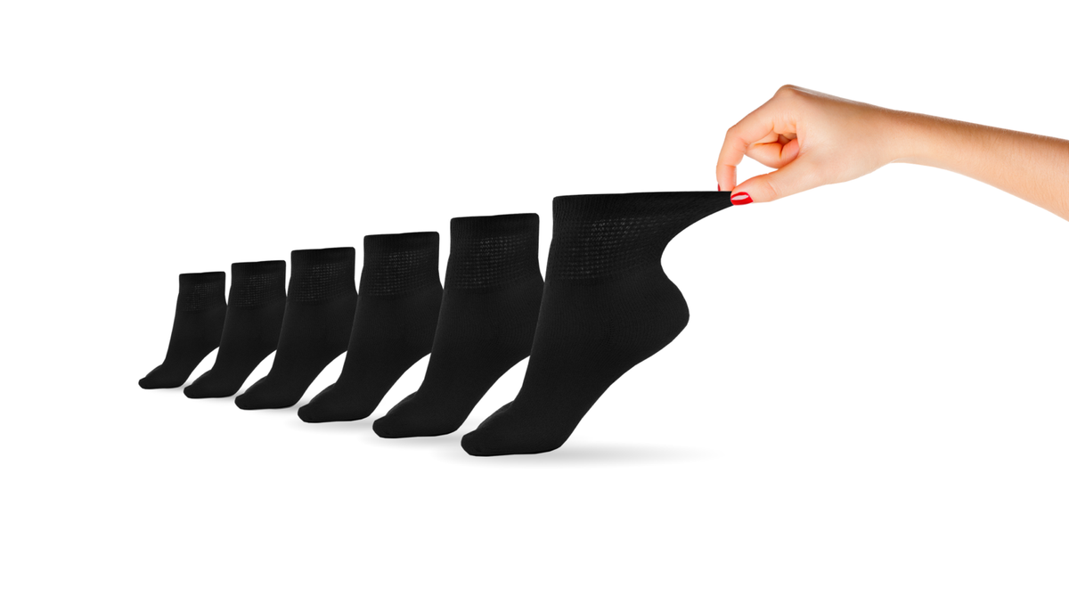 Women's Cotton Diabetic Ankle Socks (6 Pair) - Fabs things