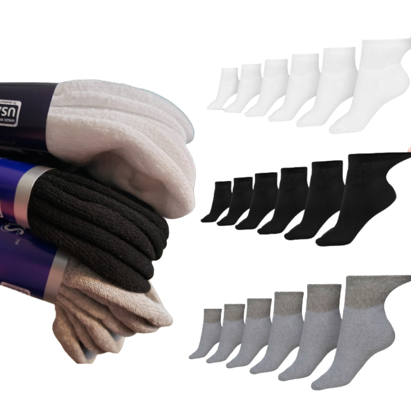 Women's Cotton Diabetic Ankle Socks (6 Pair) - Fabs things