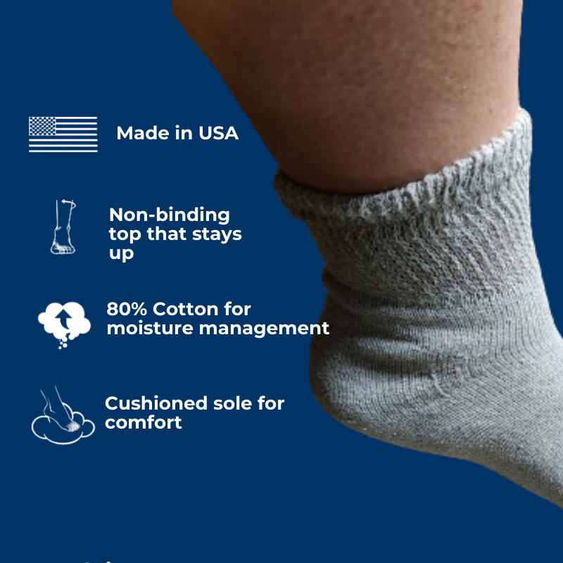 Women's Cotton Diabetic Ankle Socks (6 Pair) - Fabs things